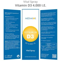 Mediakos Vitamin D (Colecalciferol)-Vitamin D3 4000 I.E. Vital Spray, 20 ml