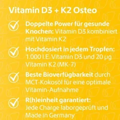 Vitamin D3 + K2 Osteo Tropfen, 30 ml^R(h)ein Nutrition Online