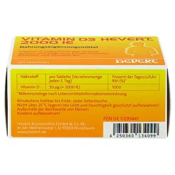 Hevert Vitamin D3 2.000 I.E. Tabletten, 120 St- Vitamin D (Colecalciferol)