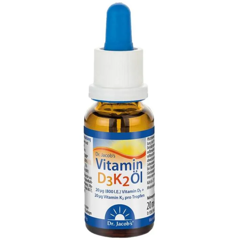 Dr. Jacobs Vitamin D3 K2 Öl Tropfen, 20 ml- Vitamin D (Colecalciferol)