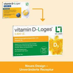 Dr. Loges Vitamin D (Colecalciferol)-Vitamin D-Loges 5.600 I.E. Kautabletten, 15 St