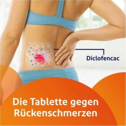 Voltaren Diclofenac-Dolo 25mg Tabletten, Schmerztabletten gegen Rückenschmerzen, 10 St