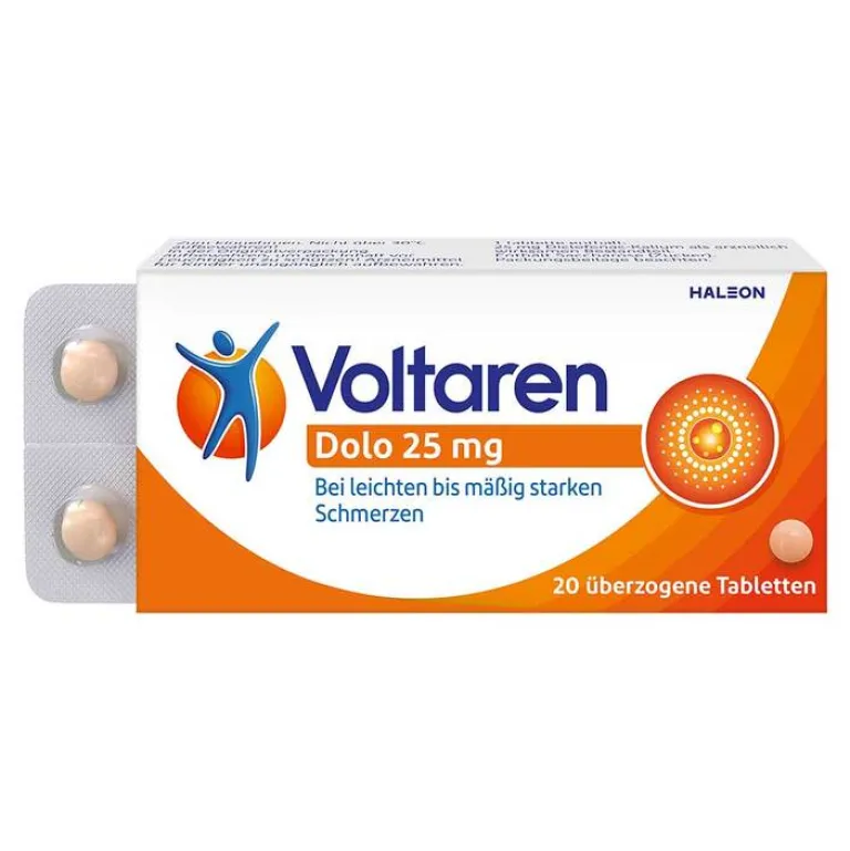 Dolo 25mg Tabletten, Schmerztabletten gegen Rückenschmerzen, 20 St^Voltaren Discount