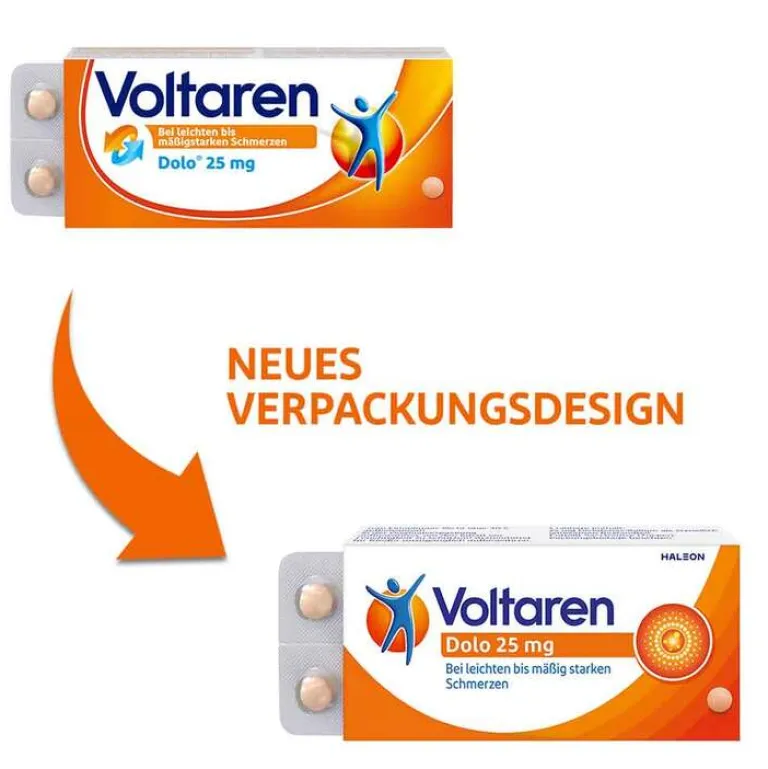 Dolo 25mg Tabletten, Schmerztabletten gegen Rückenschmerzen, 20 St^Voltaren Discount
