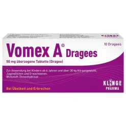 Vomex A ® Dragees 50 mg, 10 St- Mittel Gegen Durchfall & Erbrechen|Für Unterwegs