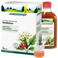 Schoenenberger Weißdorn Saft HPS, 3X200 ml- Stärkungsmittel