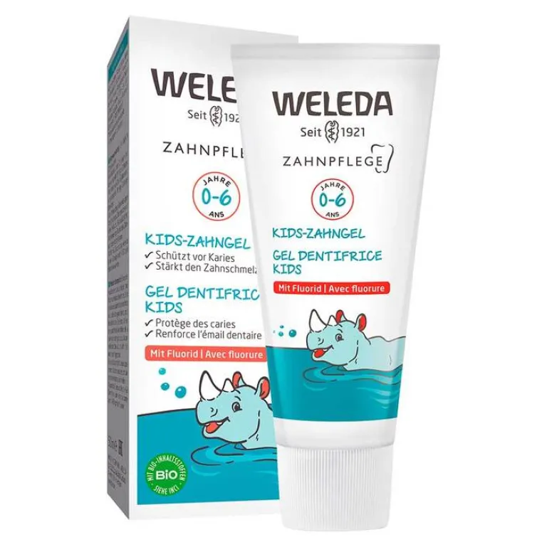 Weleda Zahnpasta & Zahncreme|Mund- Und Zahnpflege-Kids-Zahngel mit Fluorid, 50 ml
