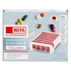 Wepa Dosierer & Zerteiler-7 Tage Compact Wochenmagazin weiß / pink, 1 St