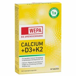 Calcium + D3 + K2 Tabletten, 30 St^Wepa Best