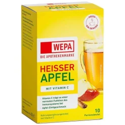 Wepa Vitamin C (Ascorbinsäure)-heißer Apfel + Vitamin C Pulver, 10X10 g