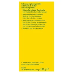 Wepa Vitamin C (Ascorbinsäure)-Ingwer + Honig + Vitamin C Pulver, 10X10 g