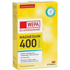 Wepa Magnesium 400 Depot + B6 Tabletten, 60 St- Vitamin B6 (Pyridoxin)|Magnesium