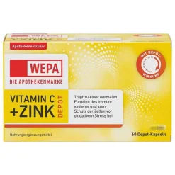 Wepa Vitamin C + Zink Kapseln, 60 St- Vitamin C (Ascorbinsäure)
