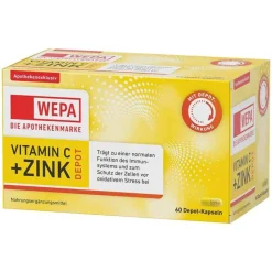 Wepa Vitamin C + Zink Kapseln, 60 St- Vitamin C (Ascorbinsäure)