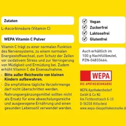 Wepa Vitamin C Pulver Dose, 100 g- Vitamin C (Ascorbinsäure)