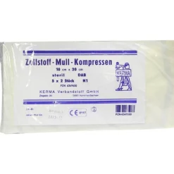 Kerma Zellstoff Mullkompressen 10c, 5X2 St- Sterile Kompressen
