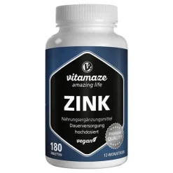 Vitamaze Zink 25 mg hochdosiert vegan Tabletten, 180 St- Zink