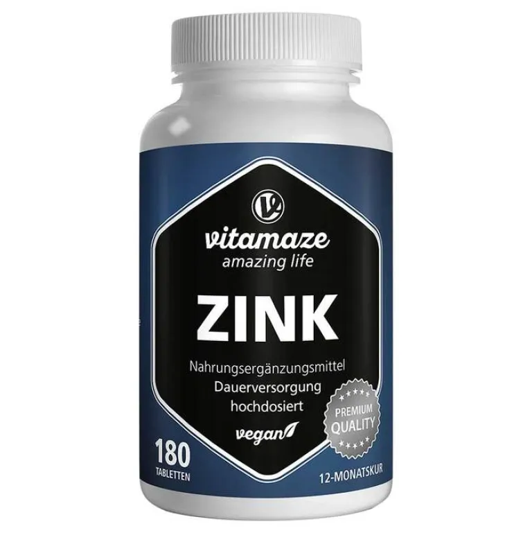 Vitamaze Zink 25 mg hochdosiert vegan Tabletten, 180 St- Zink