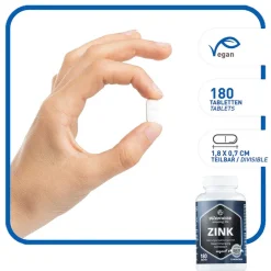 Vitamaze Zink 25 mg hochdosiert vegan Tabletten, 180 St- Zink