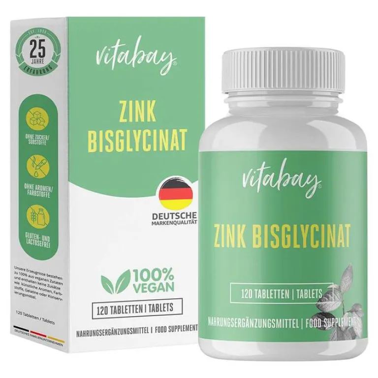 Vitabay Zink-Zink Bisglycinat 25 mg hochdosiert Tabletten, 120 St