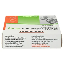 Zink 25 mg Brausetabletten, 20 St^Ratiopharm
