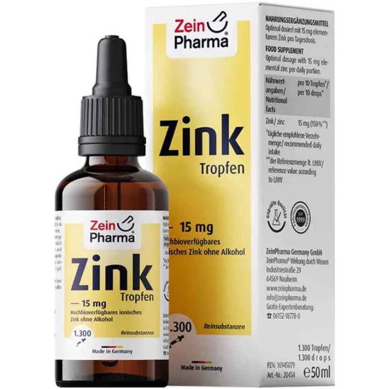 Zink Tropfen 15 mg ionisiert, 50 ml^Zein Pharma Hot