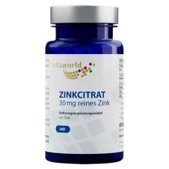 Vitaworld Zink-Zinkcitrat 30 mg Kapseln, 60 St