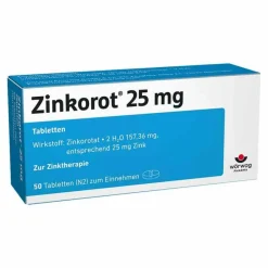 ® 25 mg hochdosierte Zink Tabletten, 50 St^Zinkorot